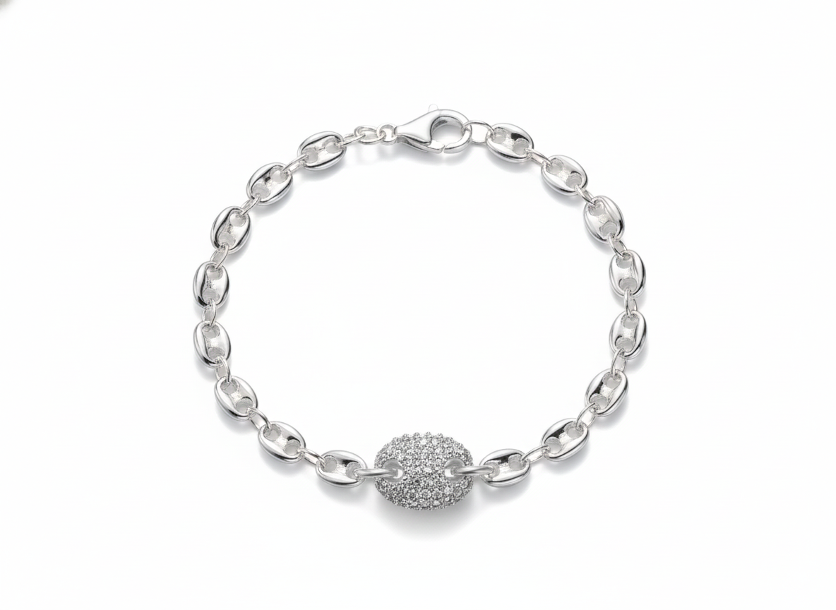 Pulsera Silver CZ Chain