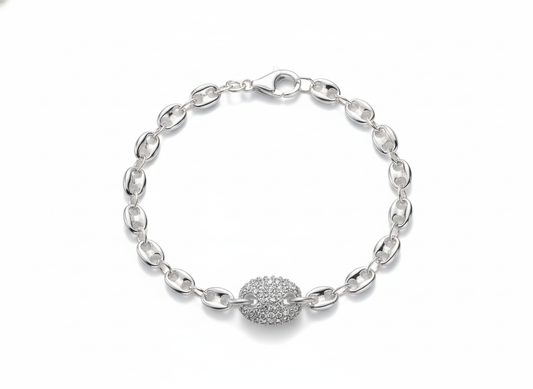 Pulsera Silver CZ Chain