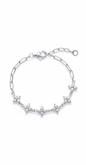 Pulsera Mixed Silver Flower Chain