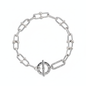 Pulsera Rhodium Watch-Link CZ Piece
