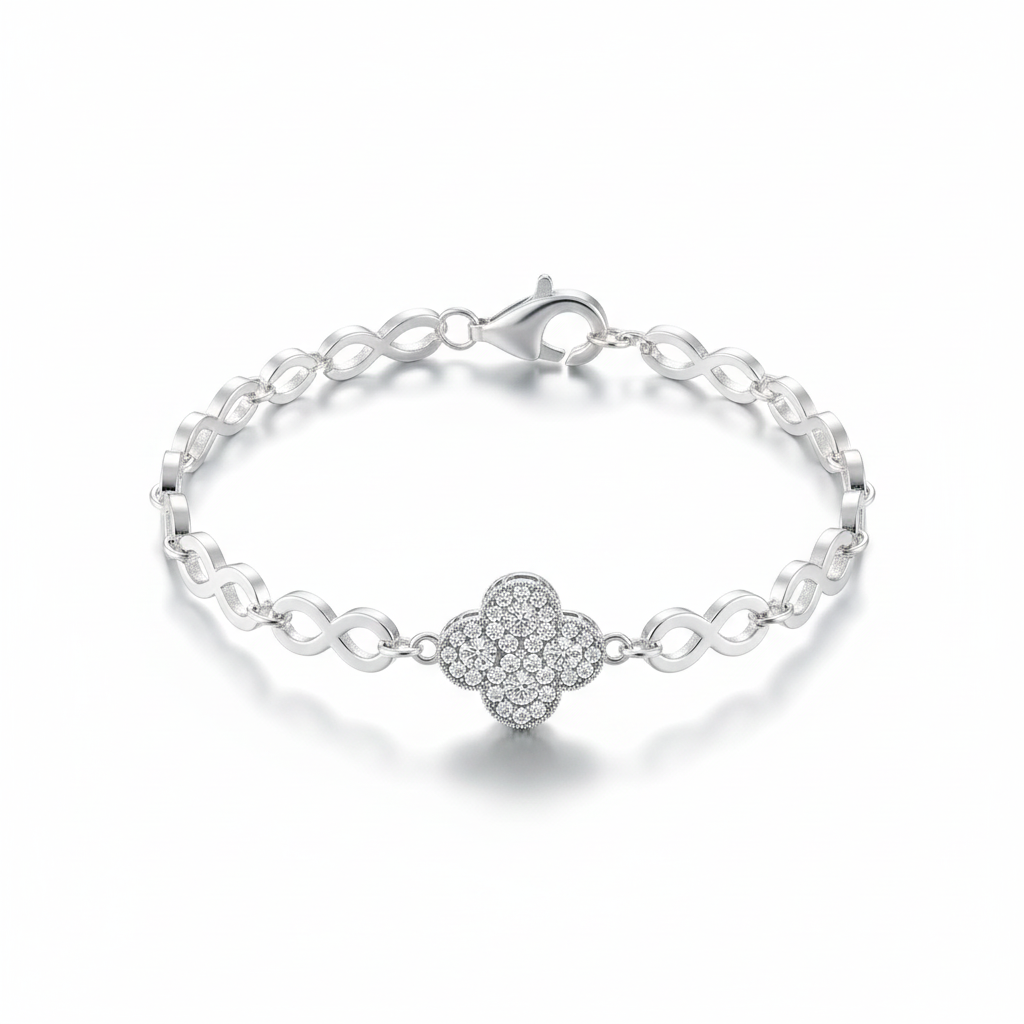 Pulsera Silver Lucky Clover Link