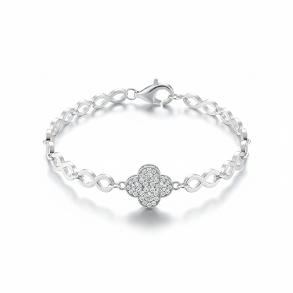 Pulsera Silver Lucky Clover Link