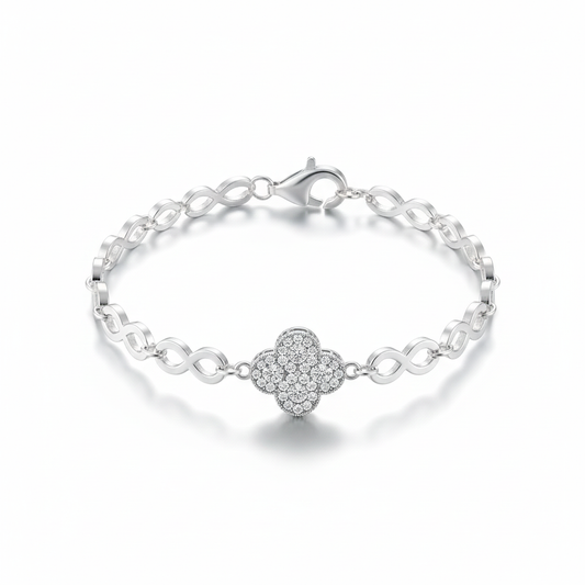 Pulsera Silver Lucky Clover Link