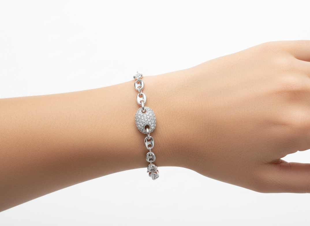 Pulsera Silver CZ Chain
